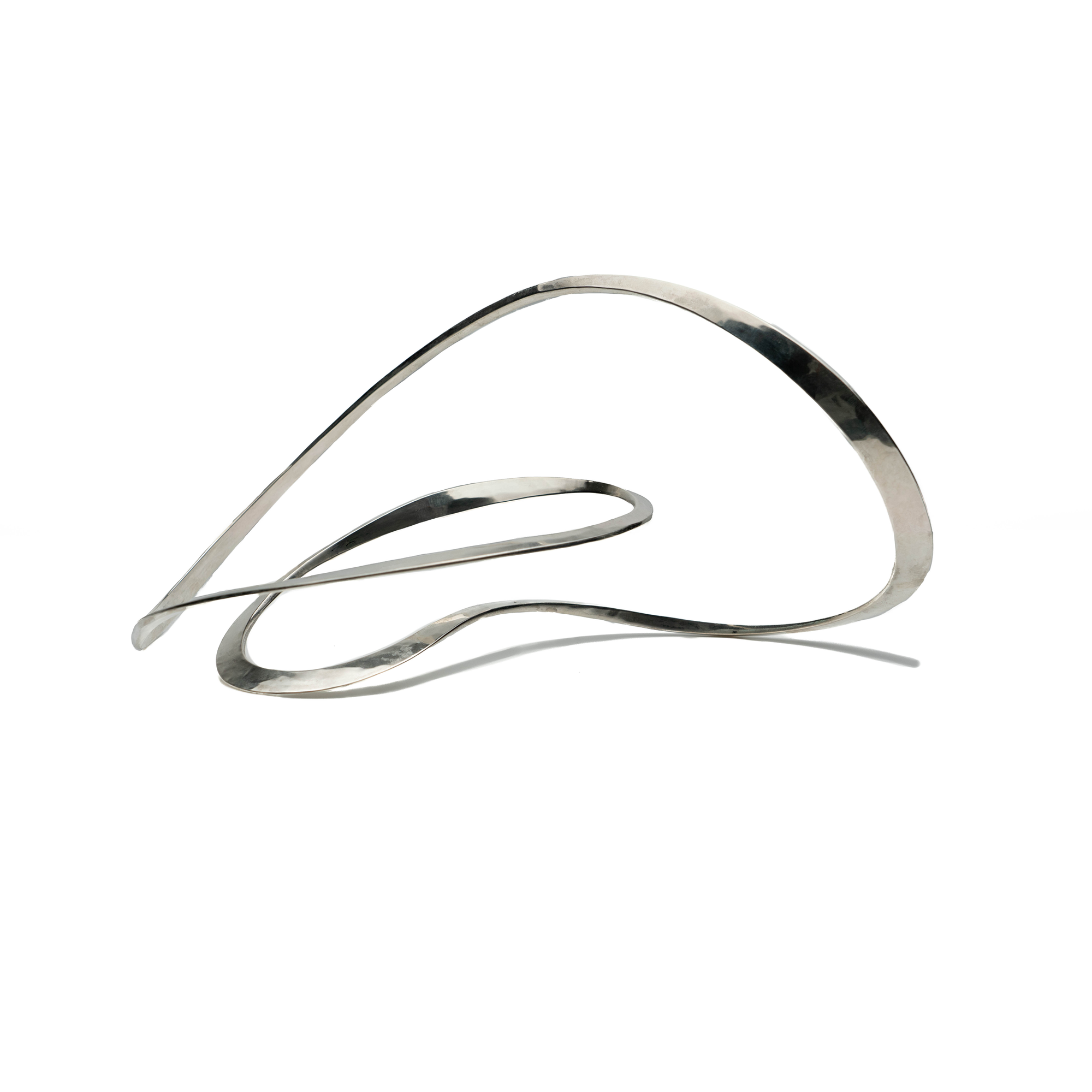 Abstract Silver Infinity Sculpture