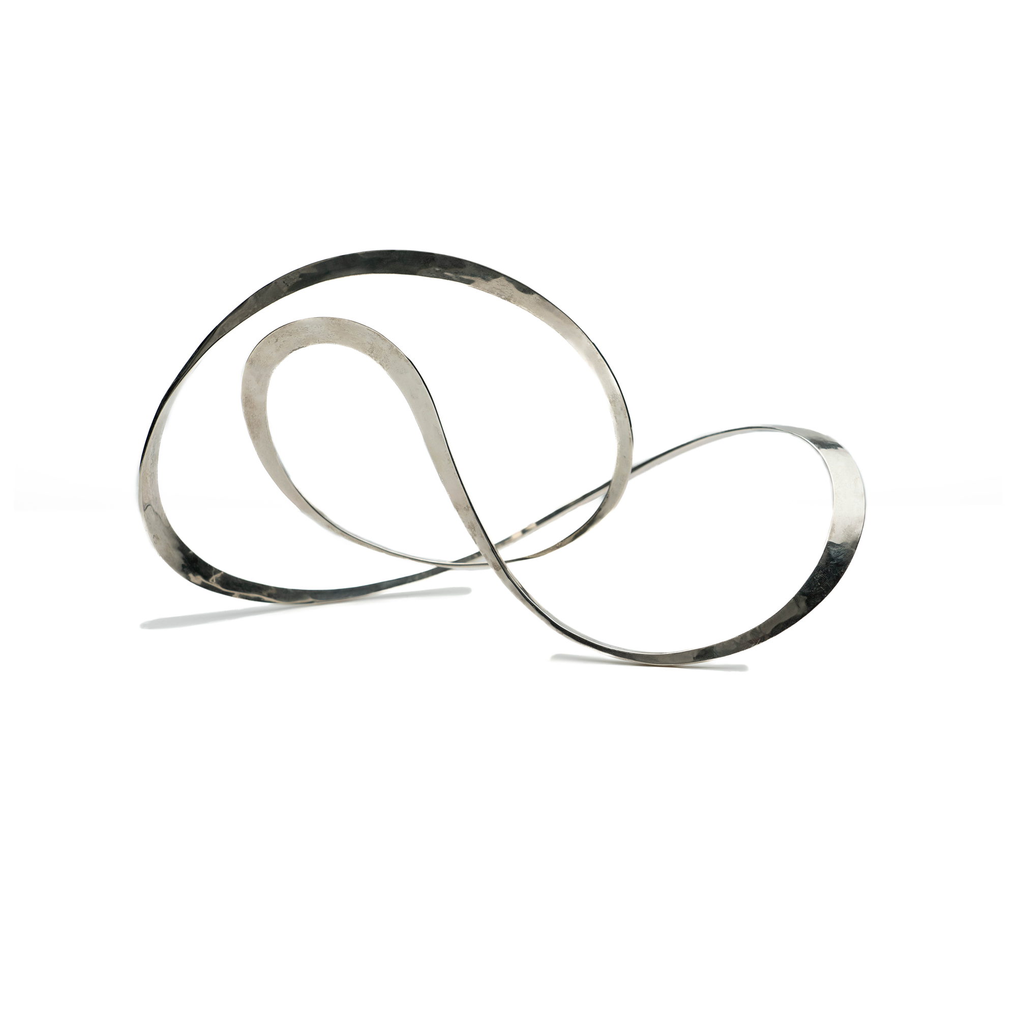 Abstract Silver Infinity Sculpture