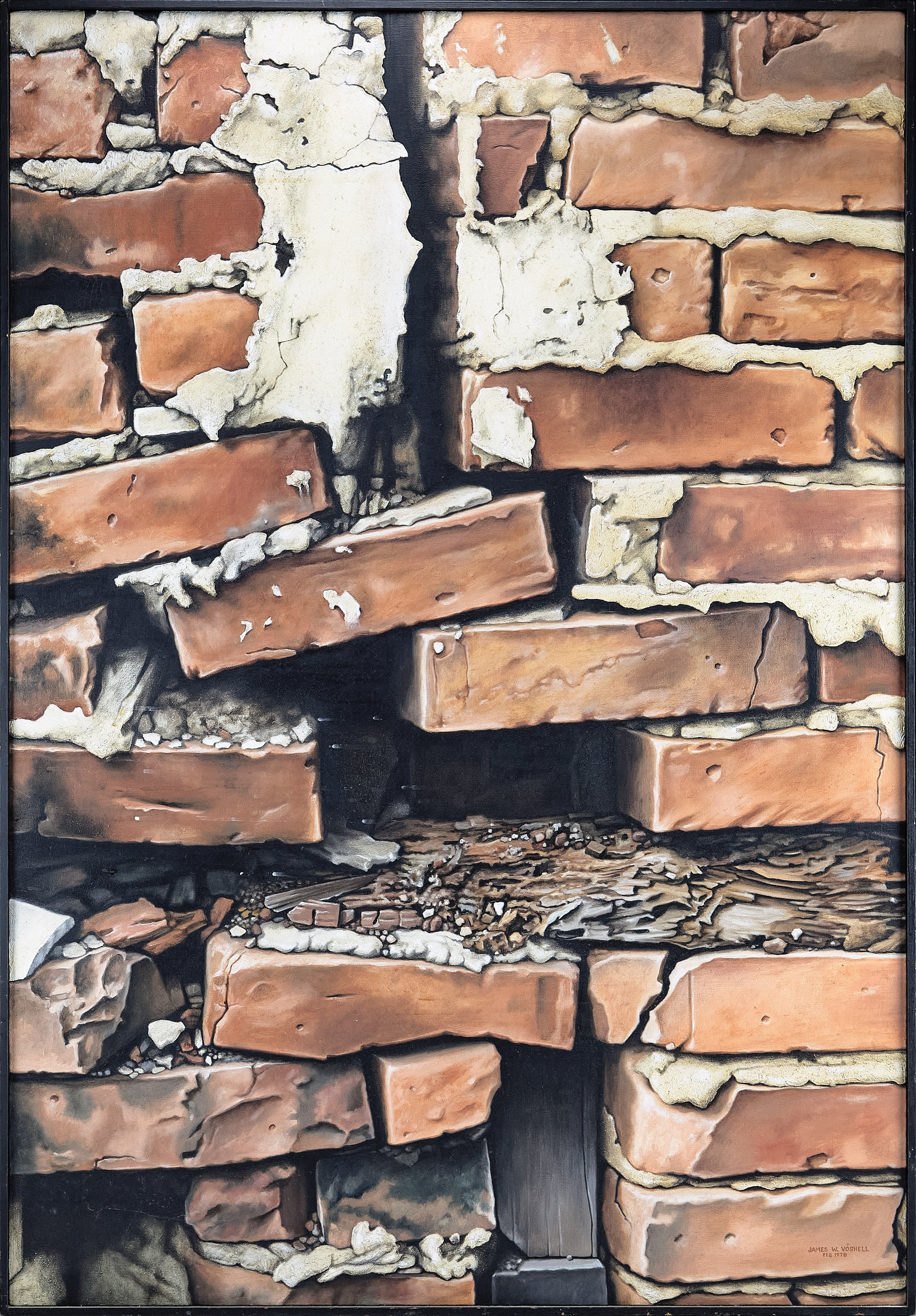 Trompe L'oeil Painting of a Brick Wall