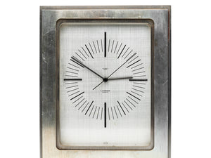 Hermes Brushed Steel Clock