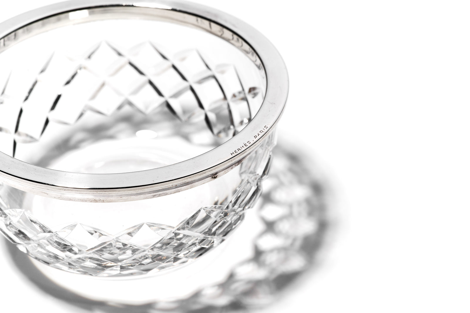 Hermes Crystal & Sterling Dish