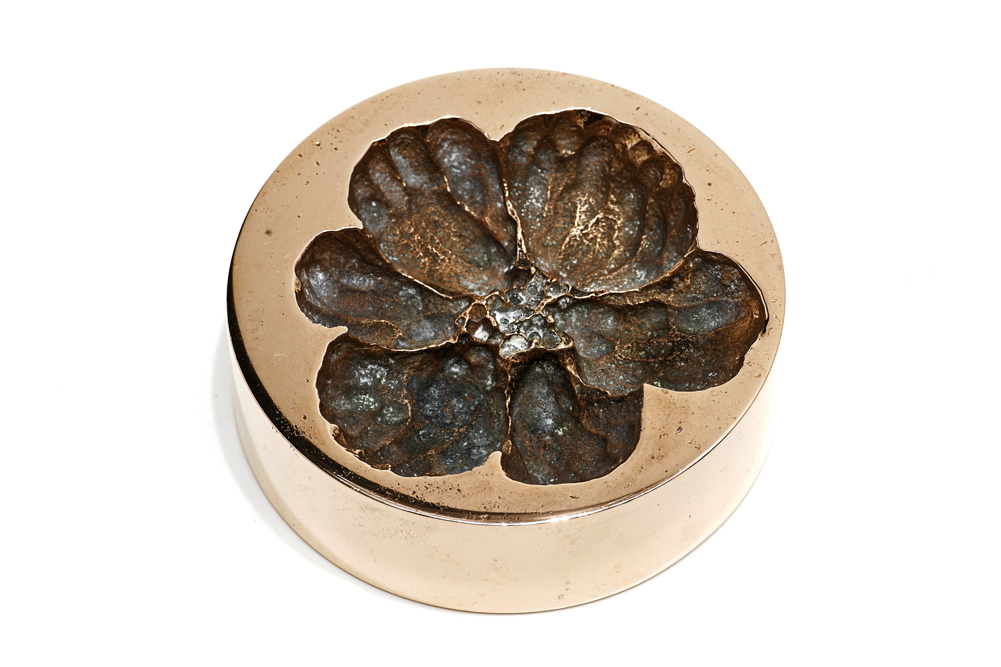 Polished Bronze Ashtray, Flower