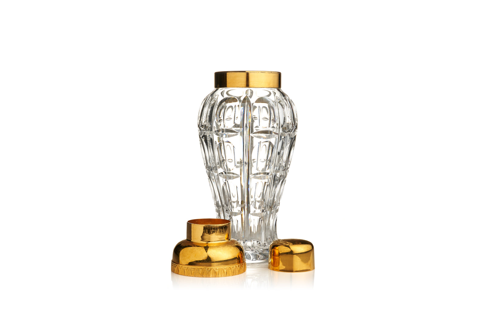 French Crystal & Gilt-Silver Cocktail Shaker
