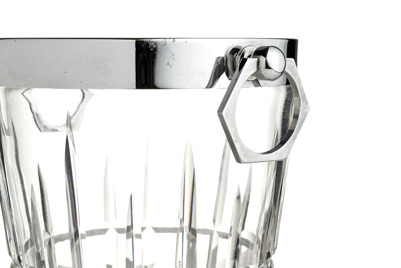 French Champagne Bucket, Hex Handles.