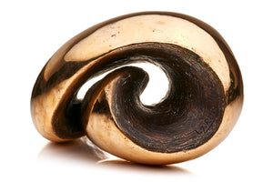Abstract Curled Bronze Sculpture