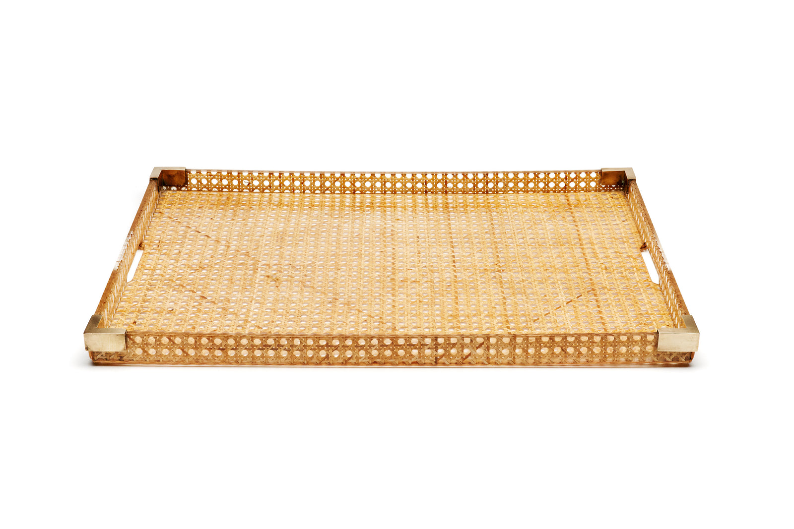 Christian Dior Brass & Wicker Tray