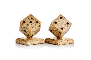 Carved Stone Dice Bookends