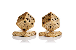 Carved Stone Dice Bookends