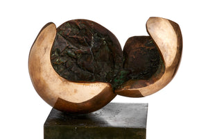 Bronze 'Cracked Sphere' Sculpture
