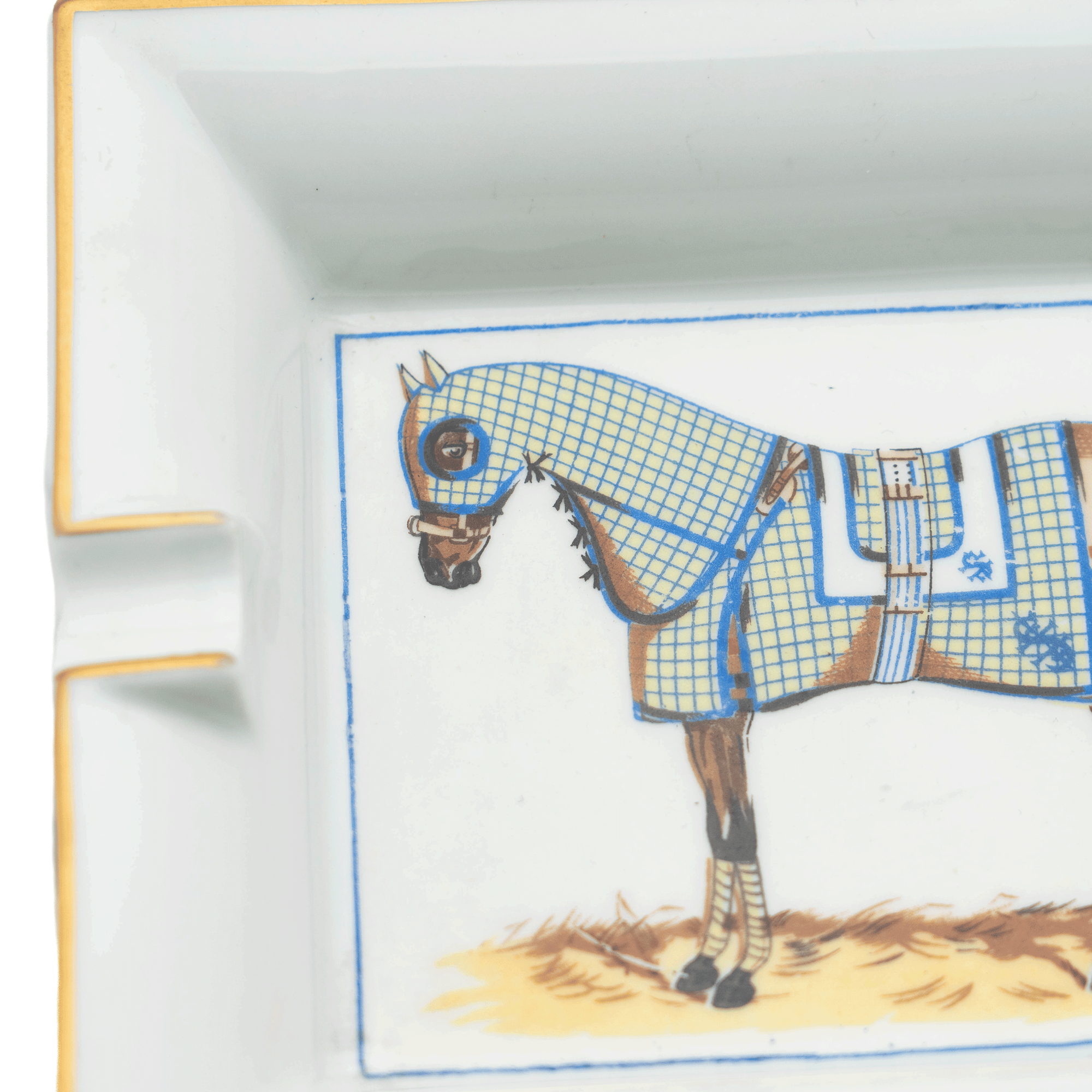 Hermes Porcelain Ashtray, Racing Horse - Mantiques Modern