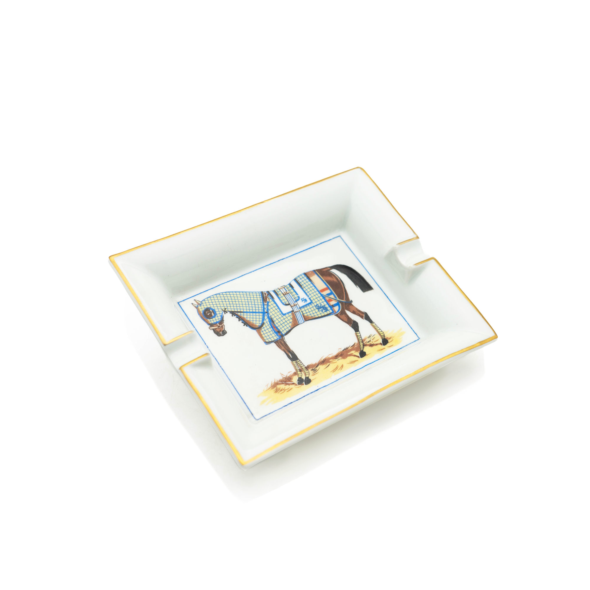 Hermes Porcelain Ashtray, Racing Horse - Mantiques Modern