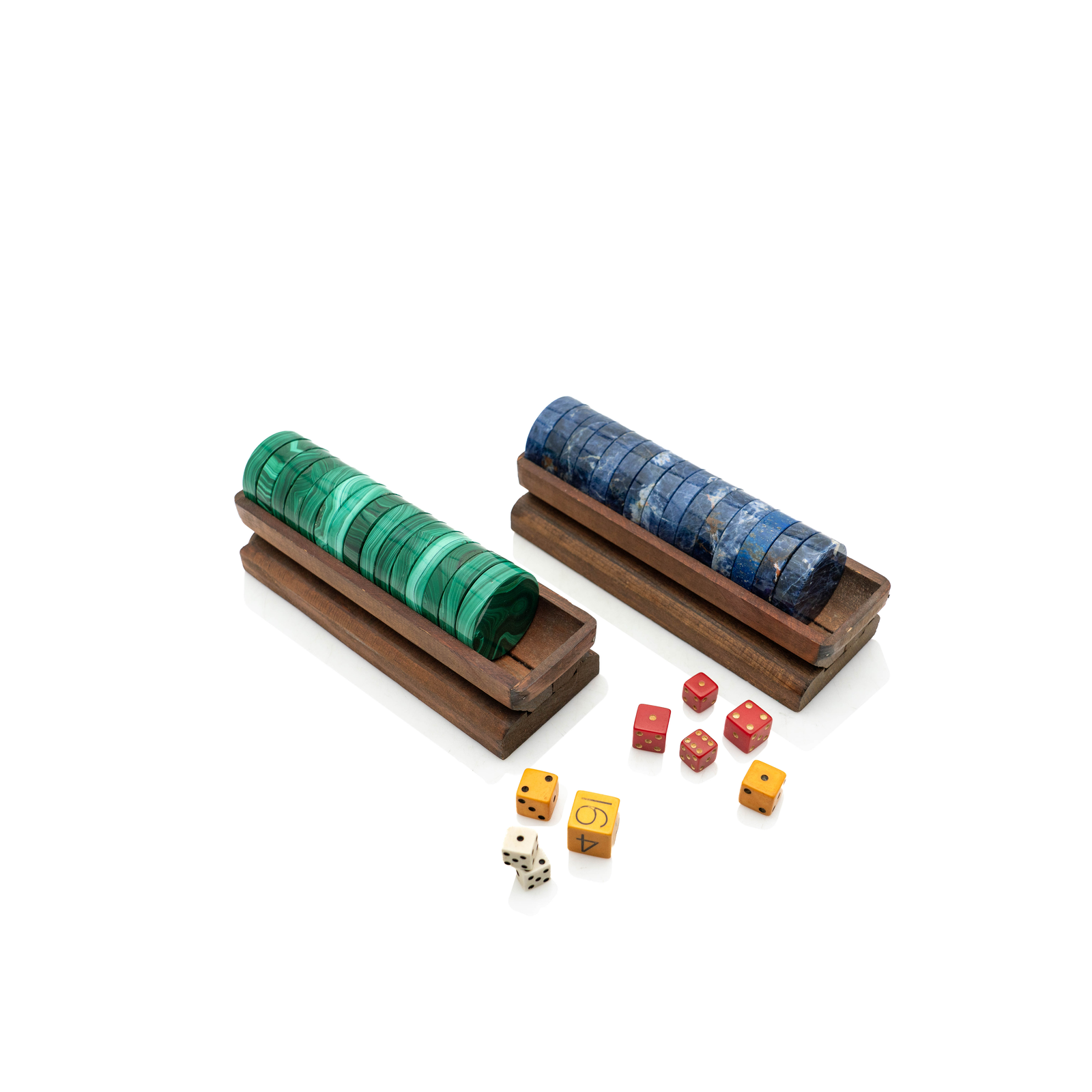 Lapis & Malachite Game Pieces