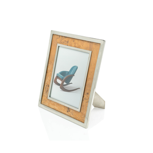 Nickel & Burlwood Picture Frame