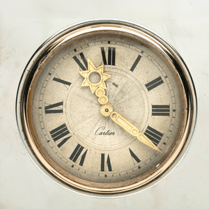 Cartier Sterling & Gold Travel Clock