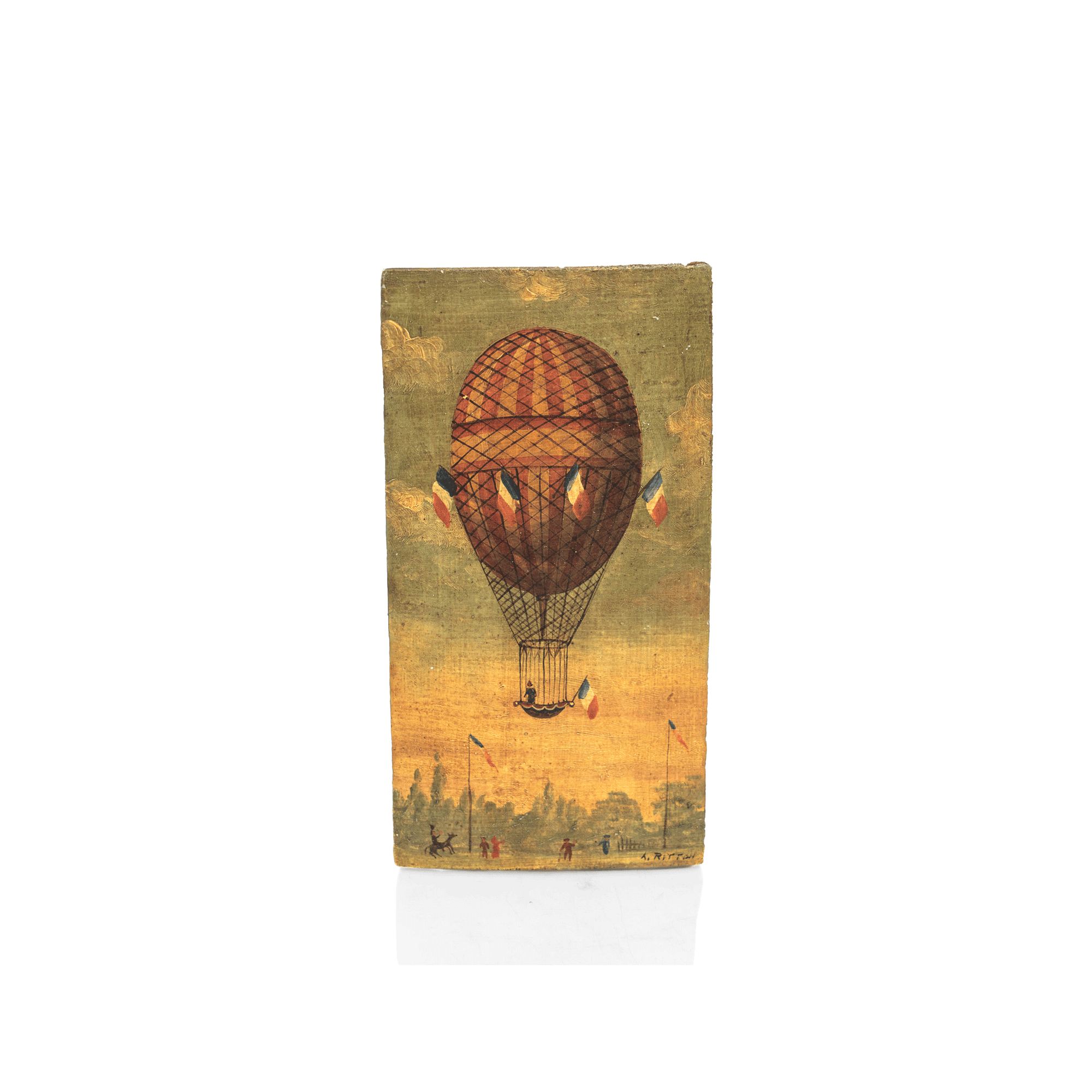 Hot Air Ballon Painting, 19th c.