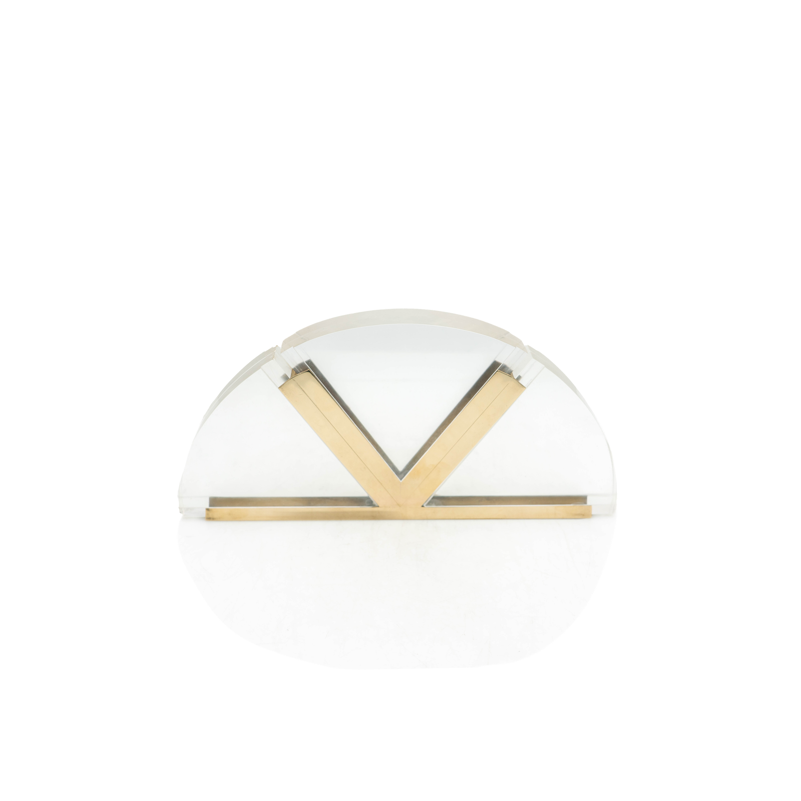 French Lucite & Brass Frame, 1970s