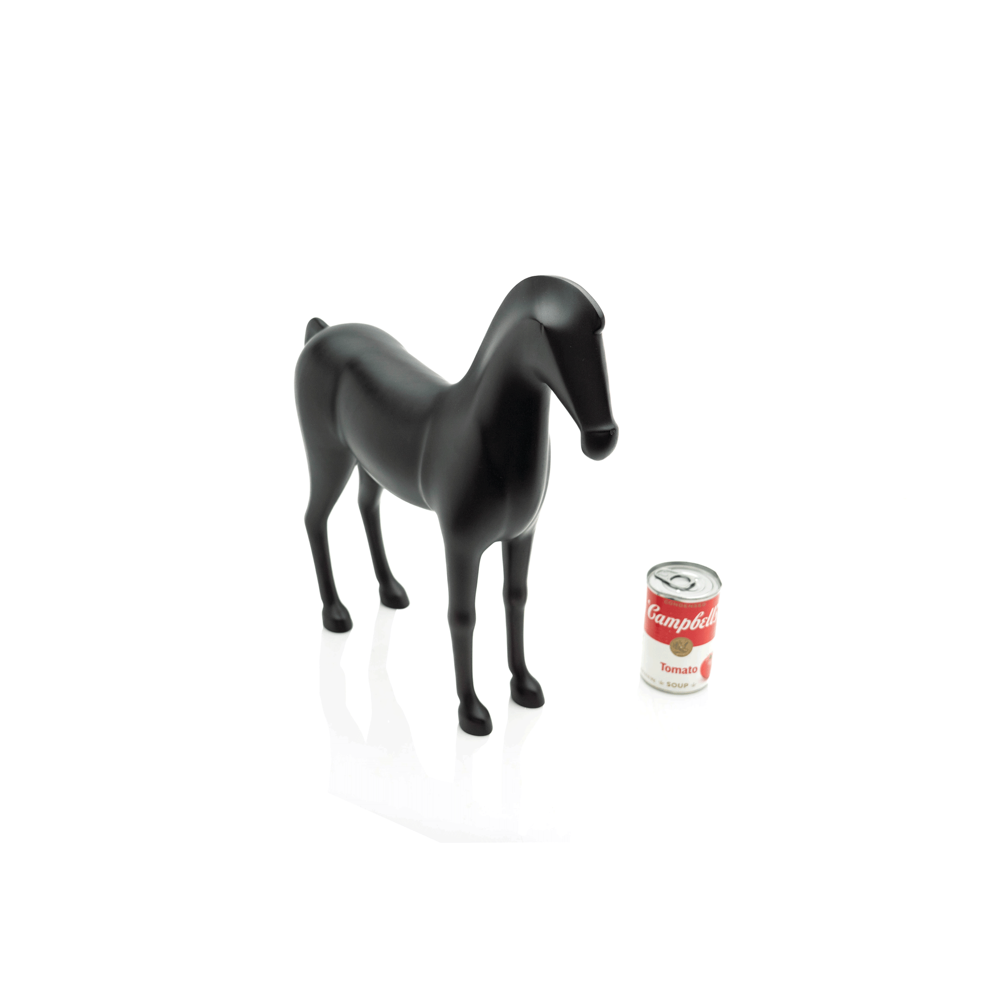 Hermes Craved Wood Horse Sculpture