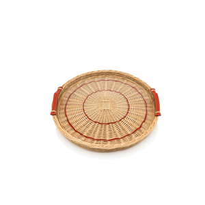 Hermes Round Wicker Tray