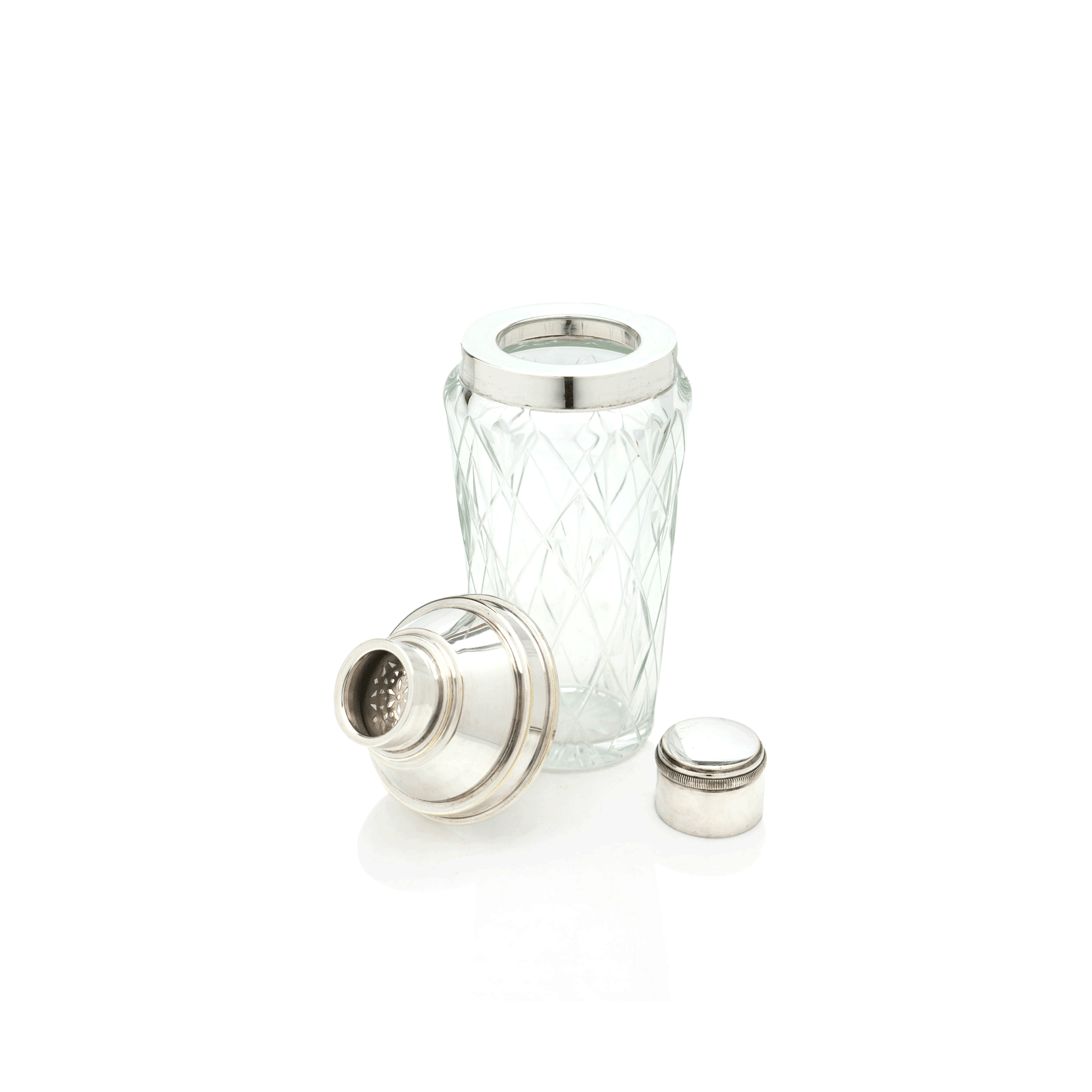 French Crystal & Silver Plate Shaker