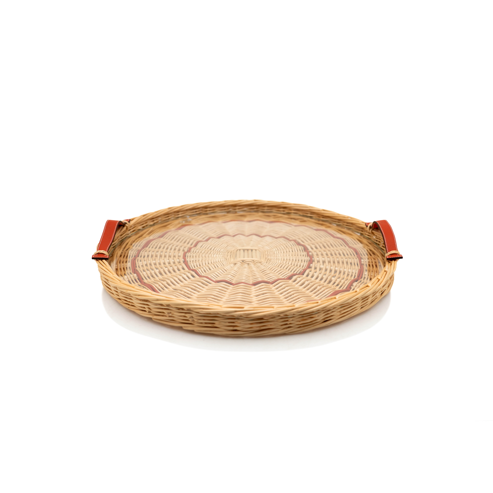 Hermes Round Wicker Tray