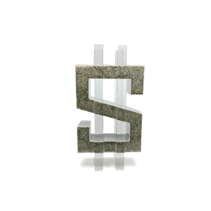 Lucite Shredded Money Sign