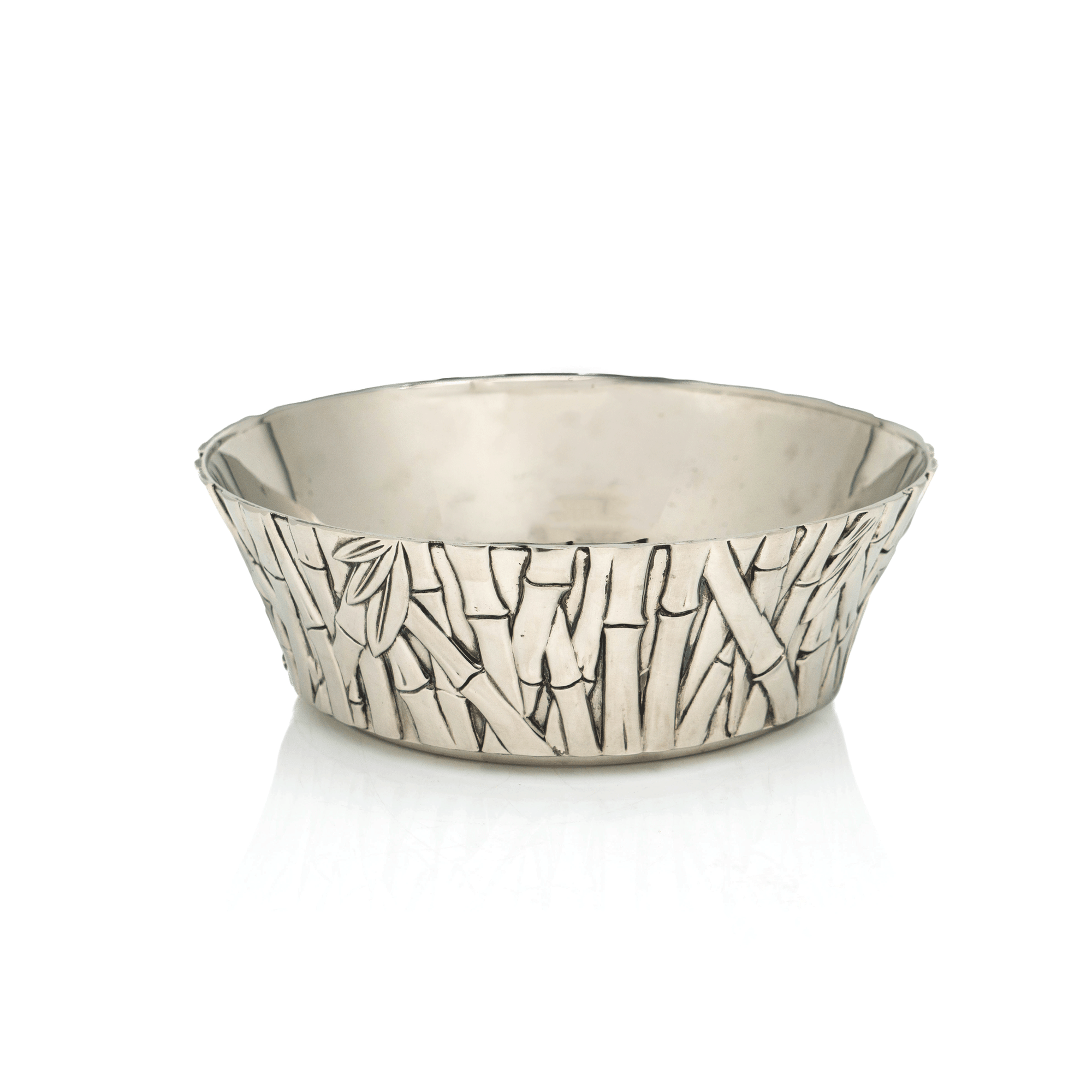 French Silvered Bronze Bowl, Bamboo