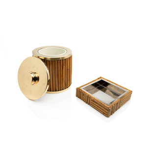 French Bamboo Ice Bucket & Catchall