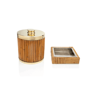 French Bamboo Ice Bucket & Catchall