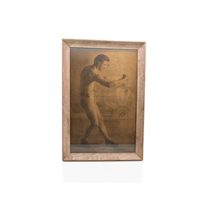 Large Format Boxing Sepia Photograph, American 1930's