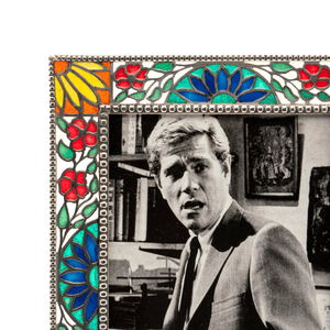 Christian Dior Plique À Jour Enamel Glass Sterling Frame