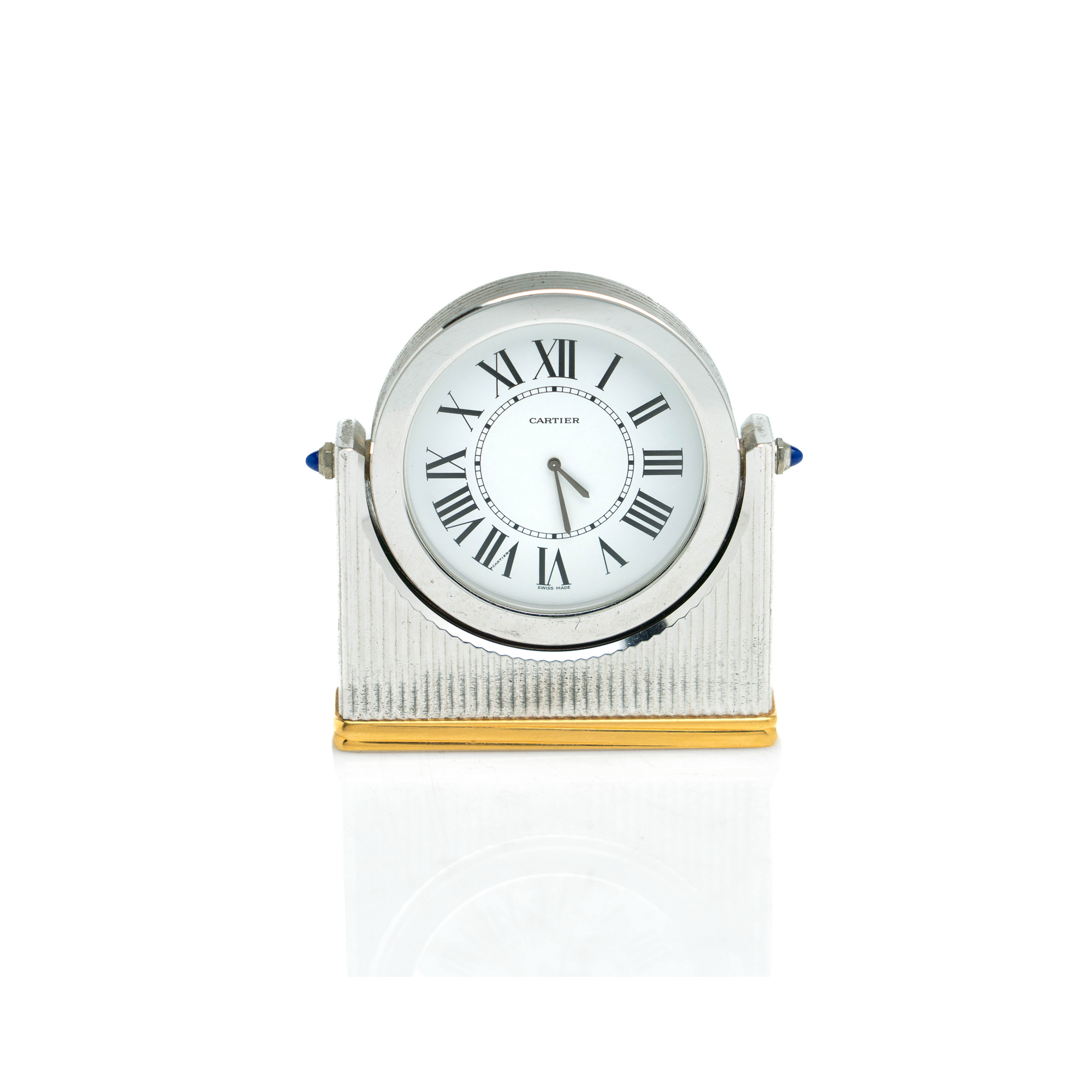 Cartier Silver & Gold Travel Clock