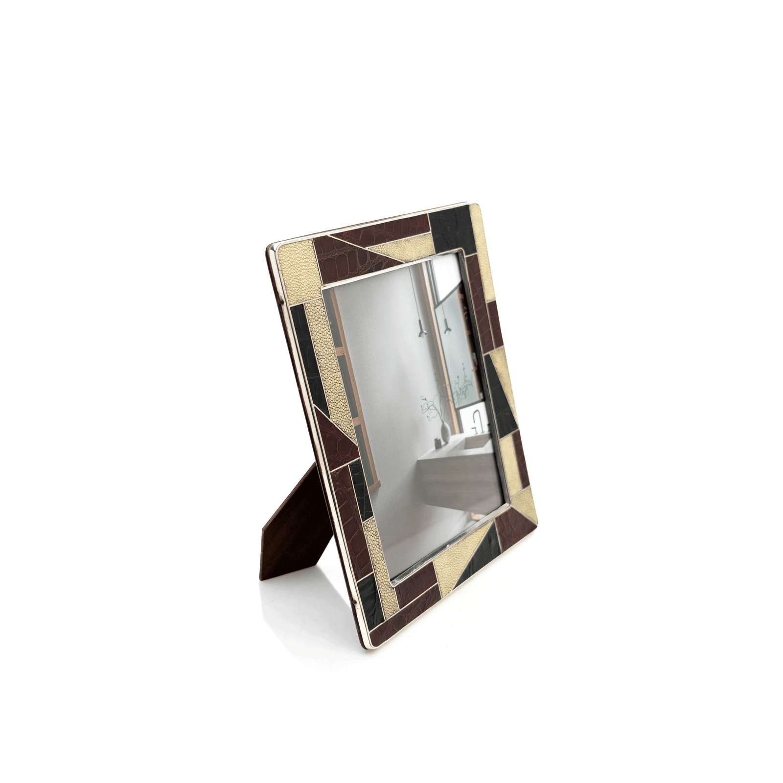 Alligator, Shagreen & Sterling Patchwork Frame