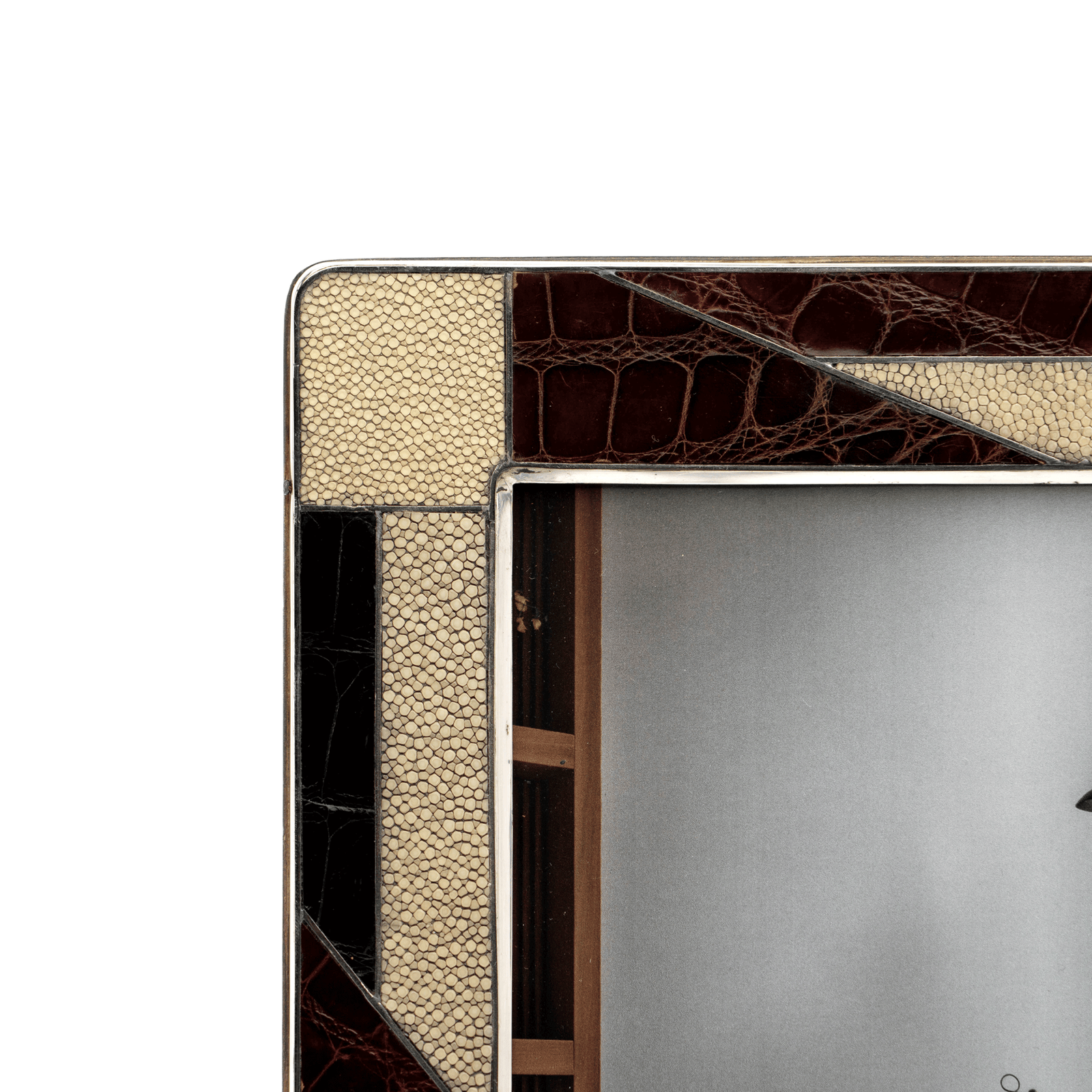 Alligator, Shagreen & Sterling Patchwork Frame