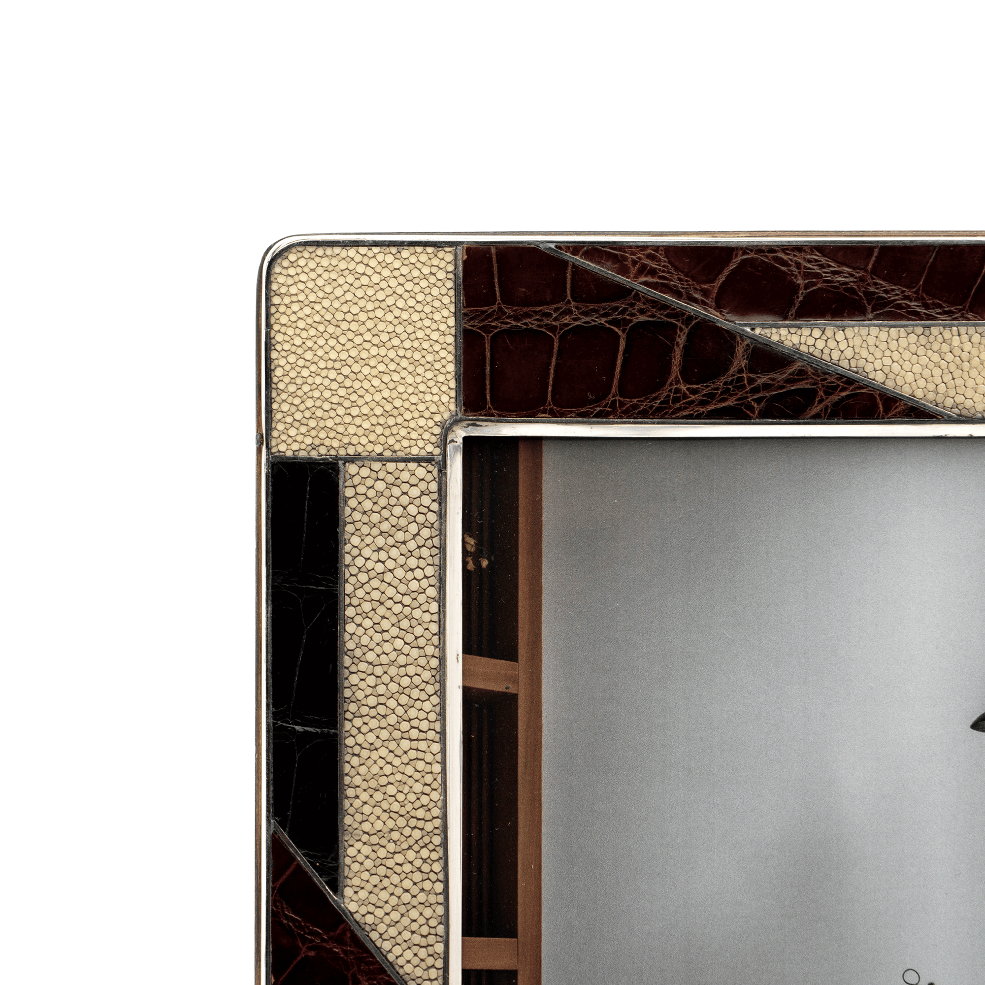 Alligator, Shagreen & Sterling Patchwork Frame