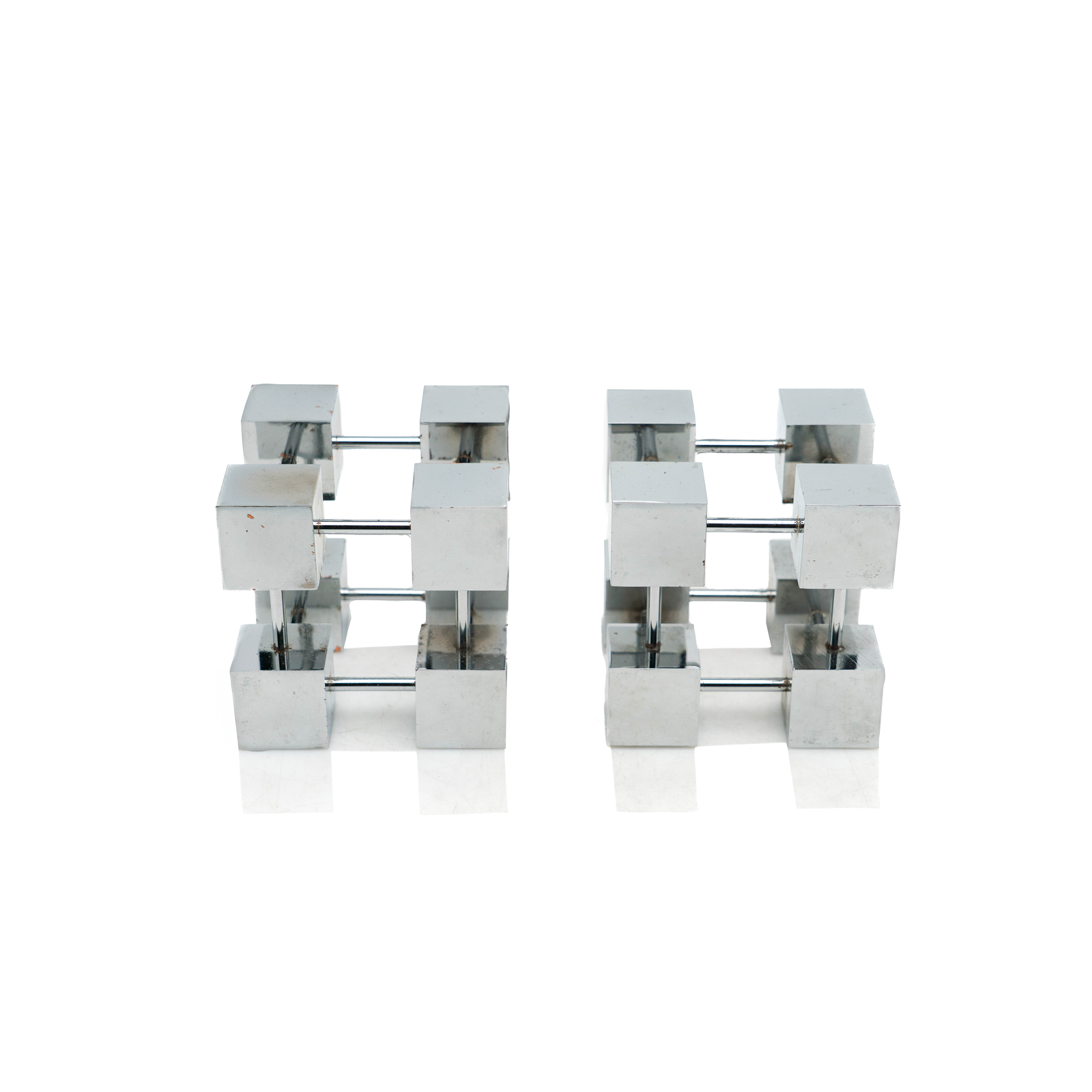 French Silvered Bronze Bookends