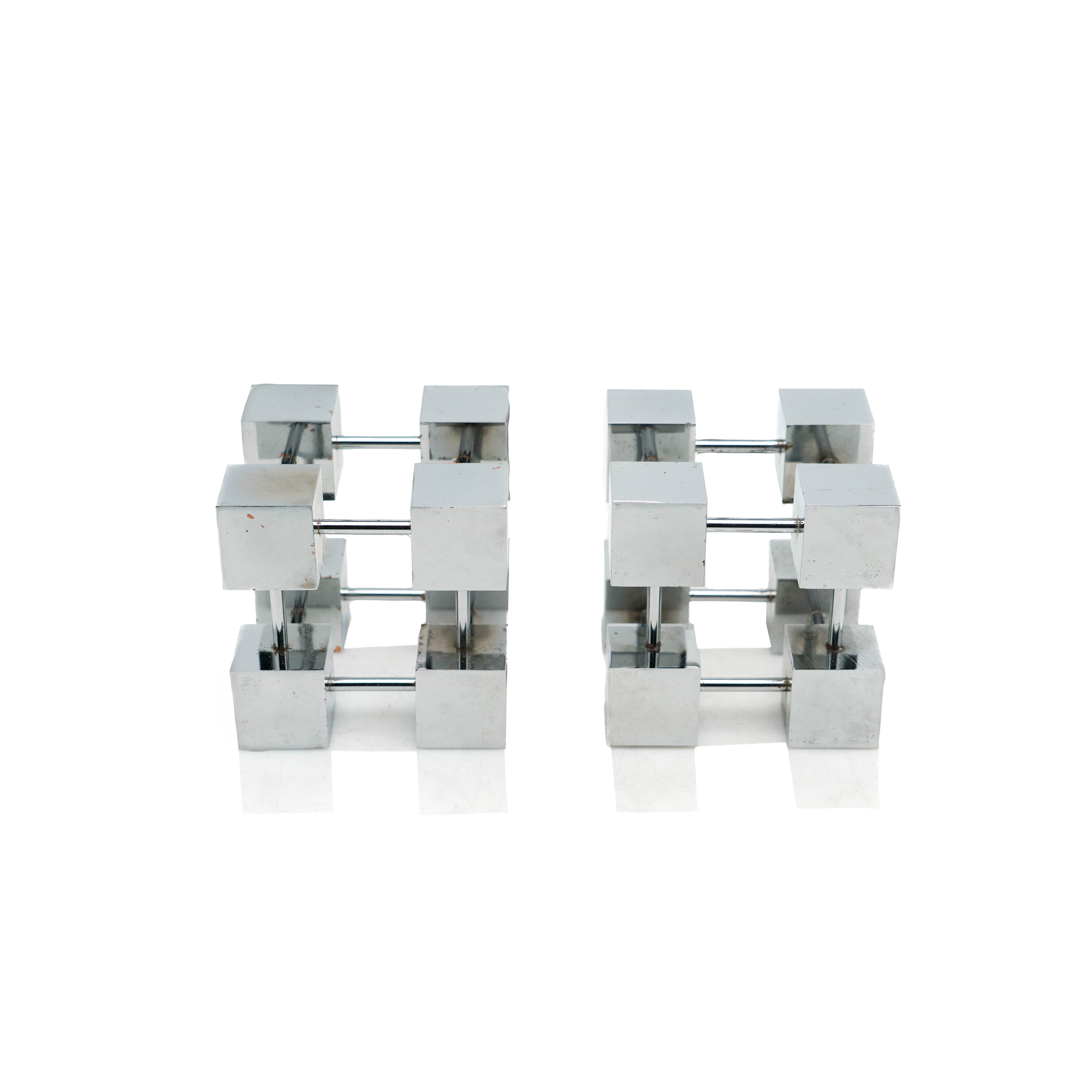 French Silvered Bronze Bookends