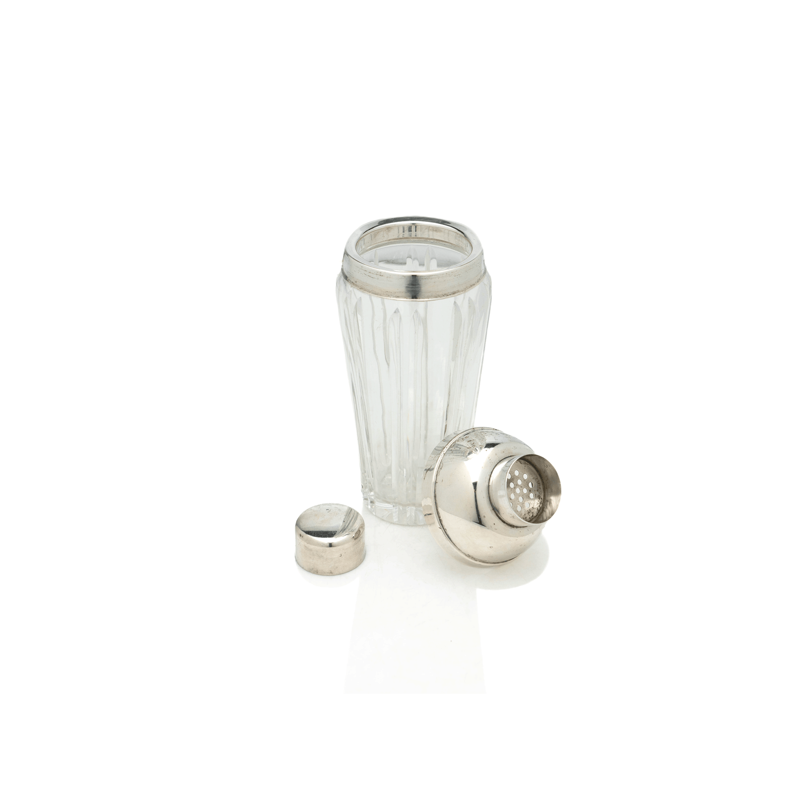 French Crystal & Silver Cocktail Shaker