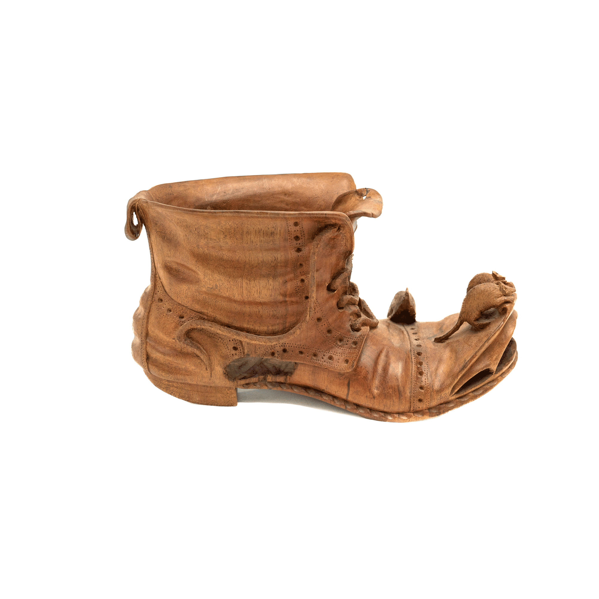 Carved Wood Boot