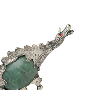 Sterling & Jadeite Stegosaurus Sculpture