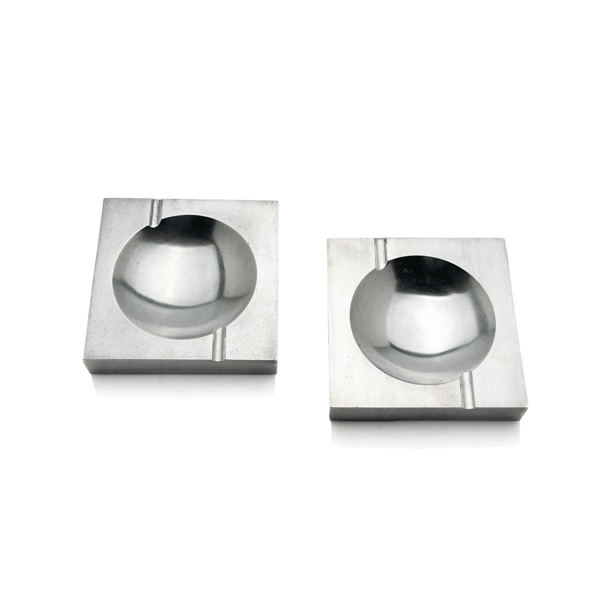 French Cast Aluminum Ashtrays