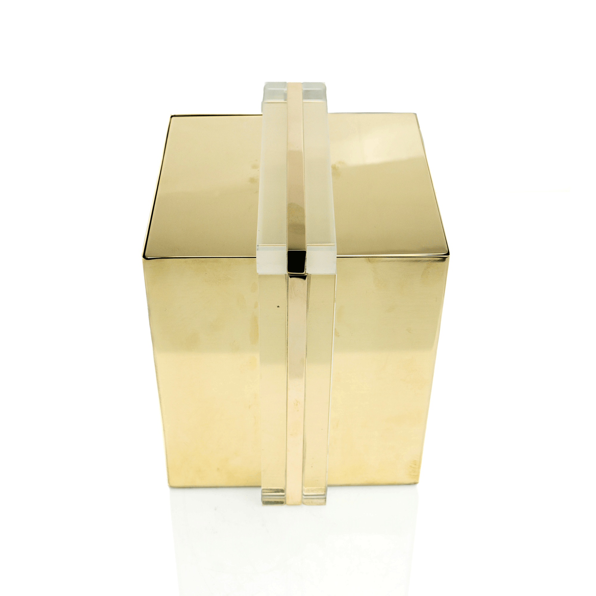 Polished Brass & Lucite Ice Bucket