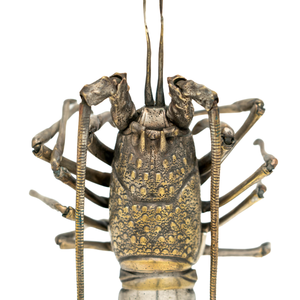 Meiji-Period Articulated Lobster, Silvered Bronze