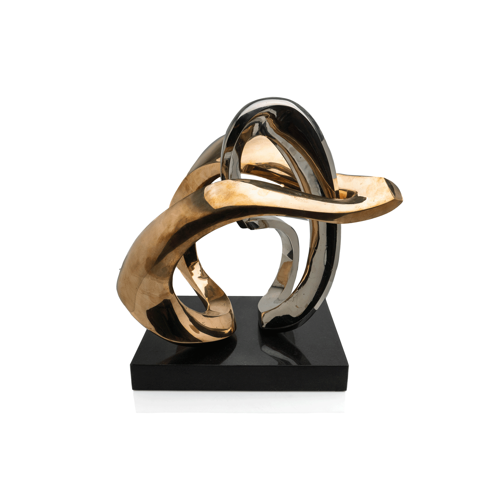 Modernist Brass & Silver Plated Bronze Sculpture