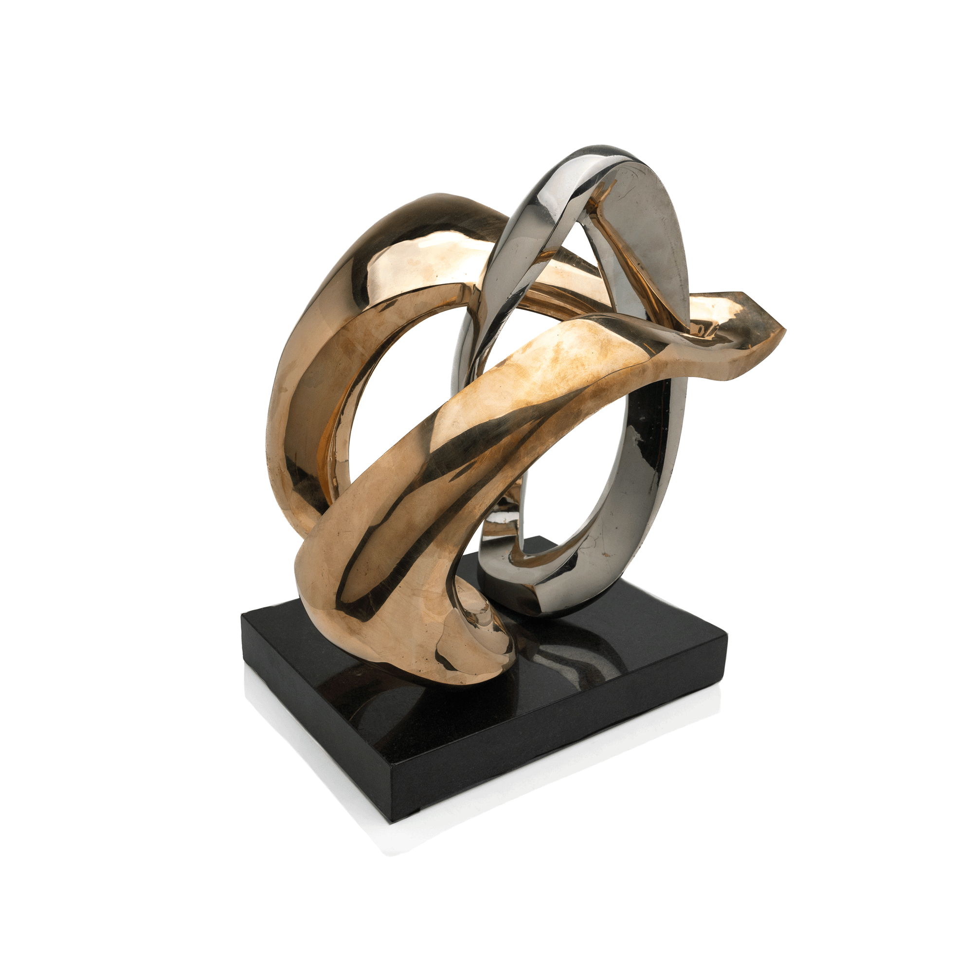 Modernist Brass & Silver Plated Bronze Sculpture