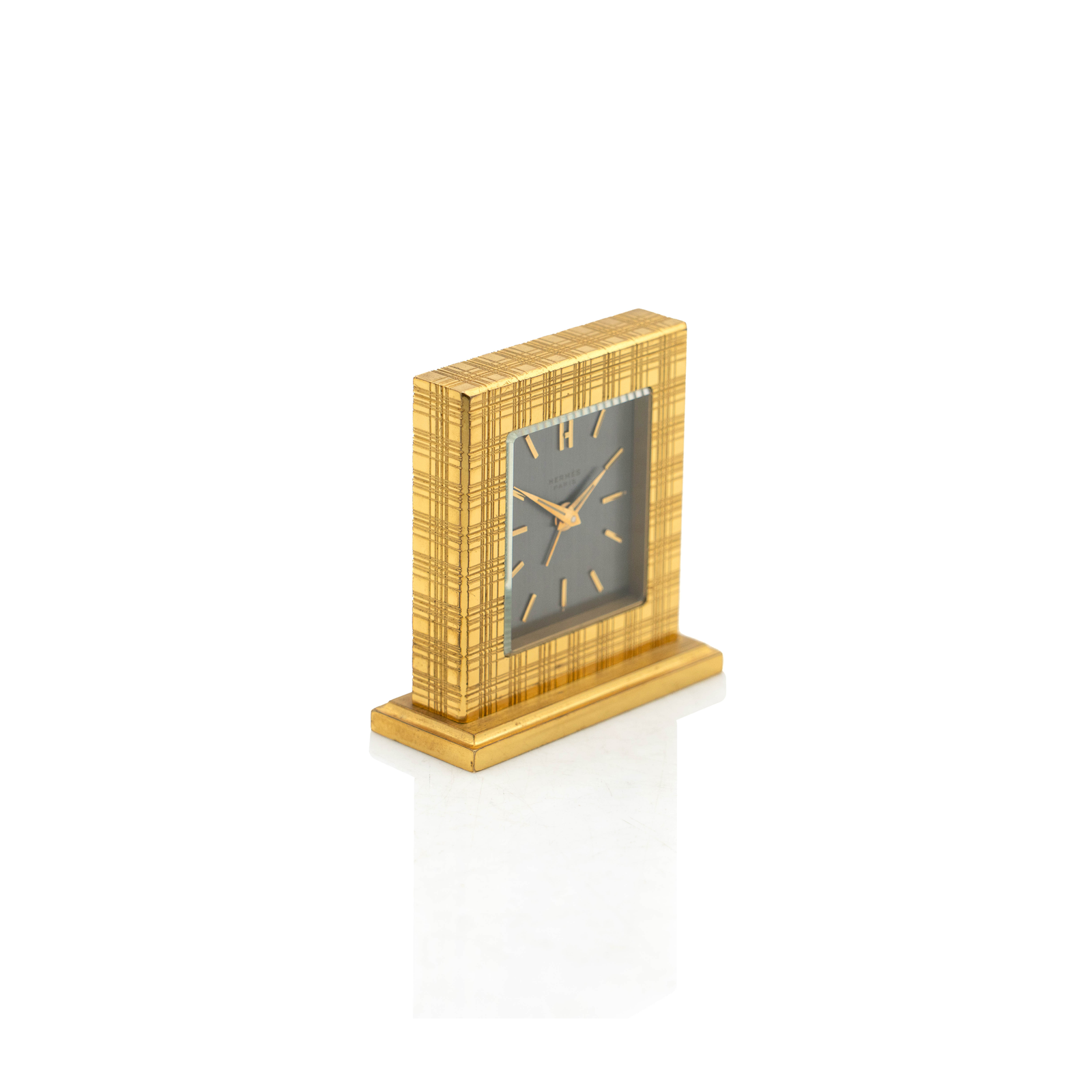 Hermes Cross Hatch Design Clock