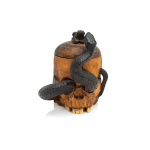 Japanese Skull Box with Snake, Meiji