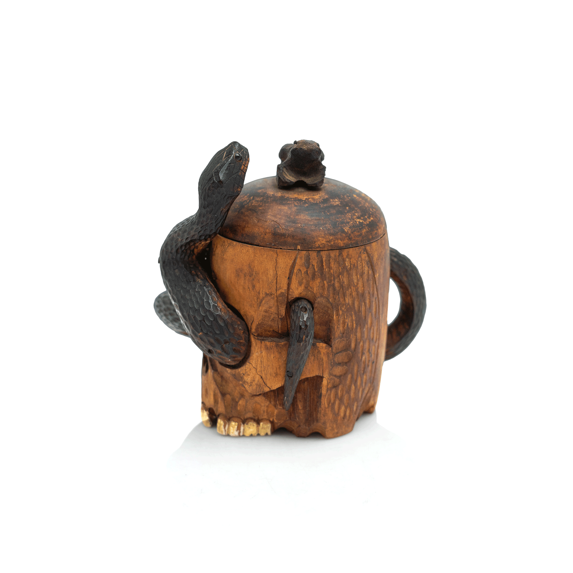 Japanese Skull Box with Snake, Meiji