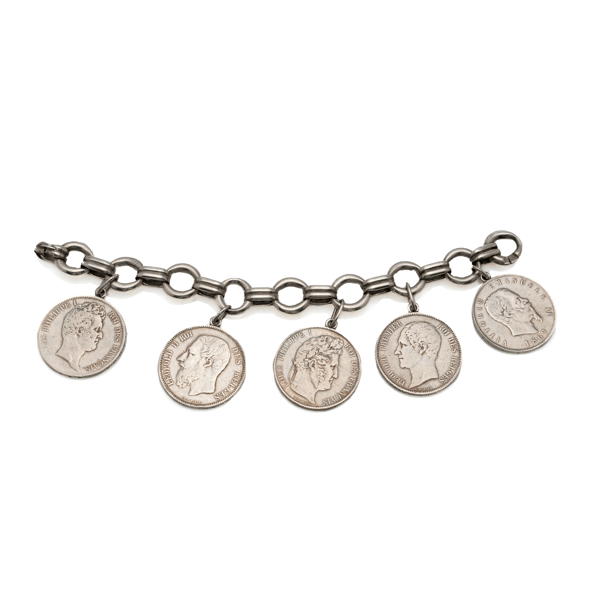 French Silver Coin Bracelet