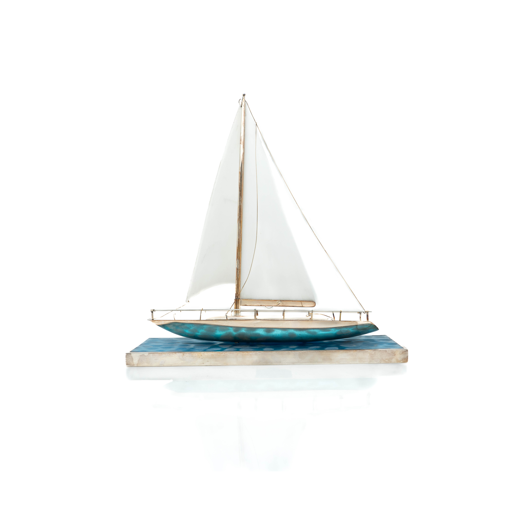 French Sailboat Sculpture, Meurgey