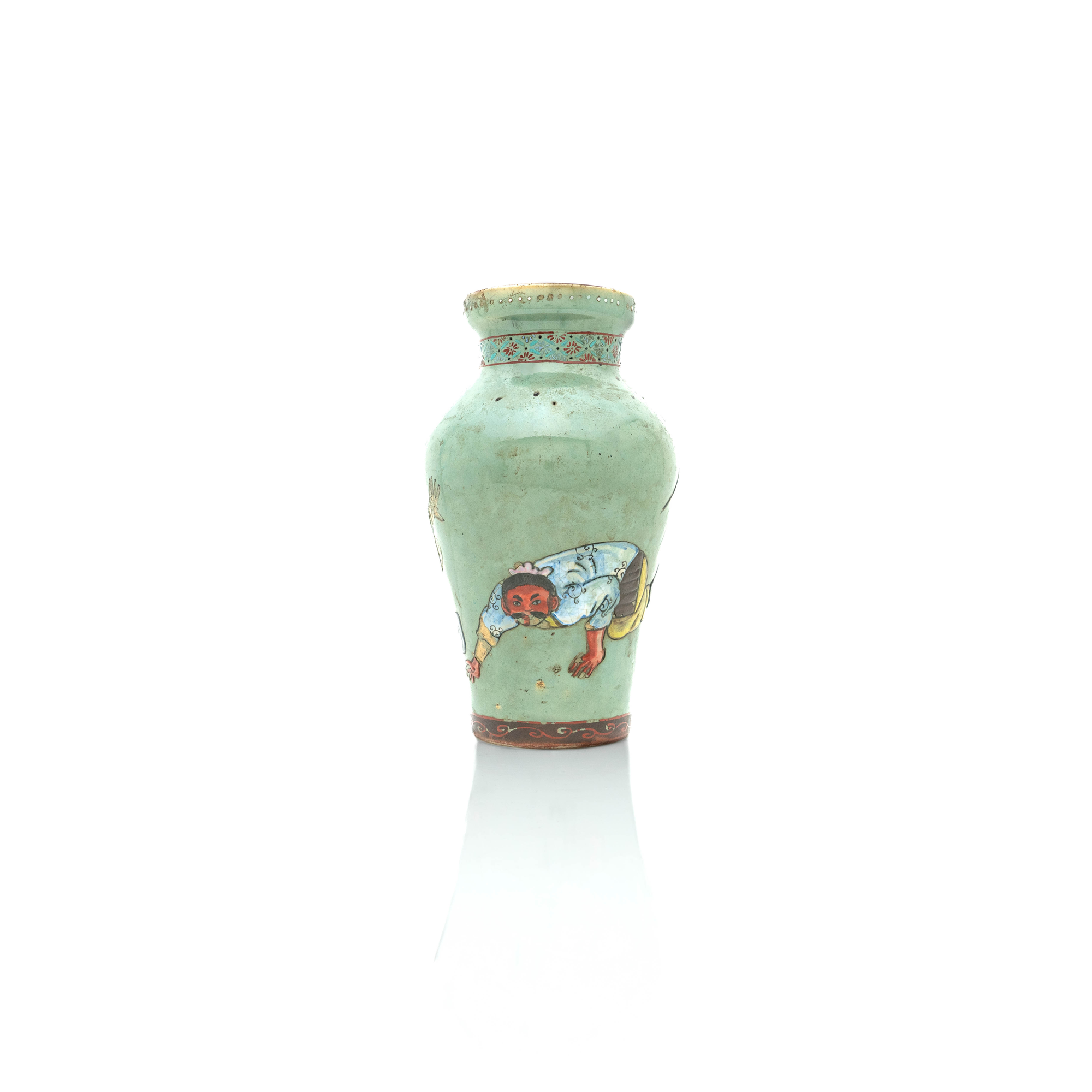 Hand Painted Vase, Meiji Era